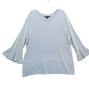 41 HAWTHORN Bell‎ Sleeve Knit Top Light Blue Sweater Knitwear XXL